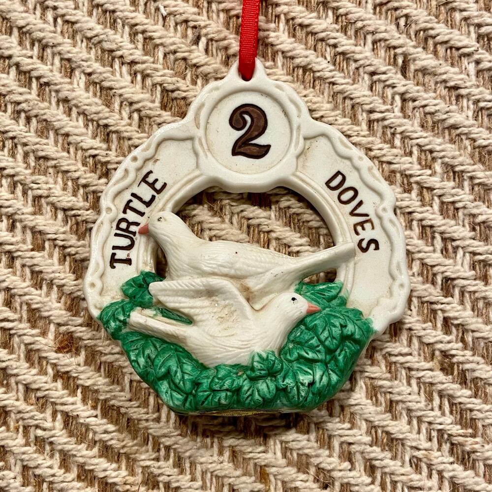 Vintage 1992 Mercuries 12 Days of Christmas Ornament - DAY 2 TURTLE DOVES